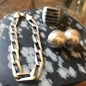 LOT: Vintage Silver Stamped Lapis
